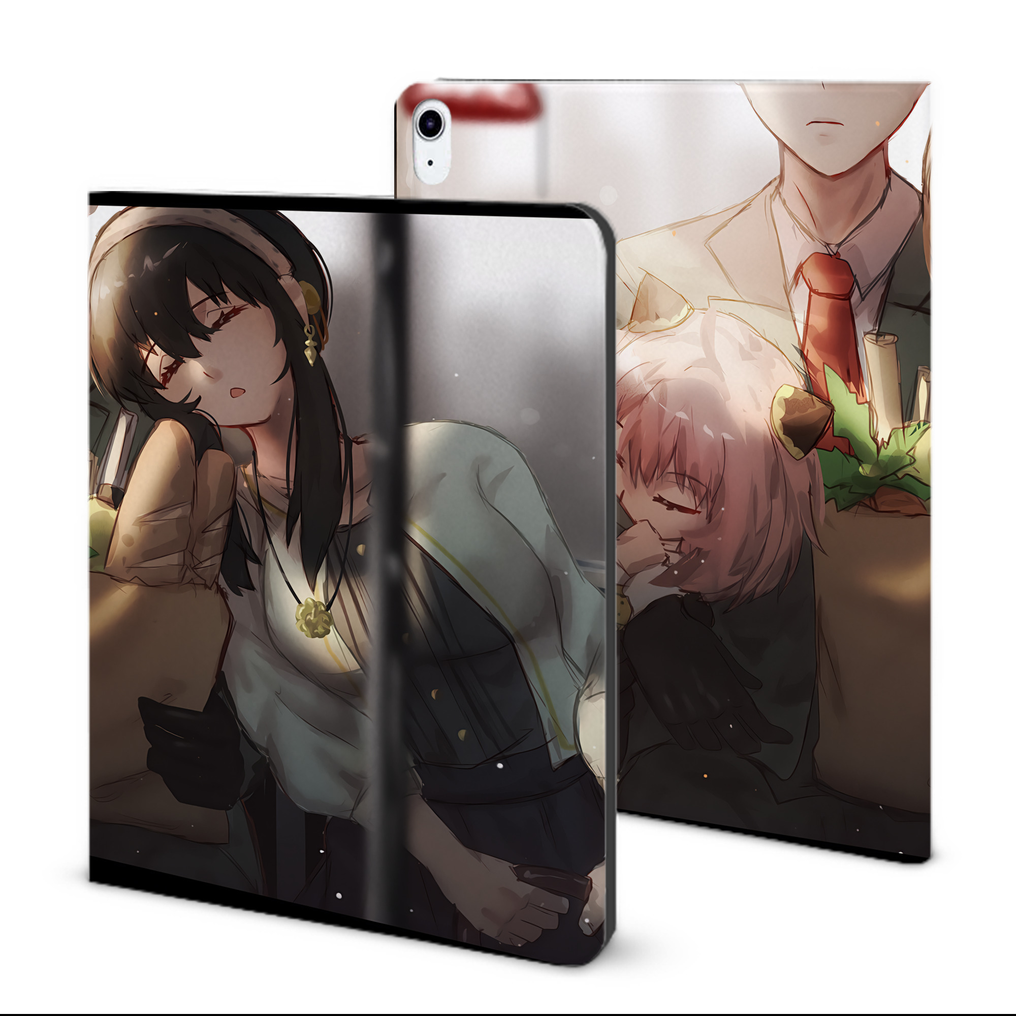 （画像用） SPY×FAMILY间谍家家酒 IPad ケース ブック型 PUレザー TPU 耐衝撃 軽量 薄型 ペン収納なし 全面保護 IPad 各モデル対応